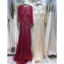Arabian Stylish Long Sleeves Evening Dresses 2017 Prom Dress Embroidery Long